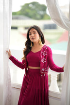 Kavya Rayon Gota Patti Lehenga with Mirror Work Koti & Choli