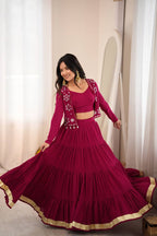 Kavya Rayon Gota Patti Lehenga with Mirror Work Koti & Choli