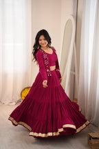 Kavya Rayon Gota Patti Lehenga with Mirror Work Koti & Choli