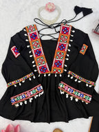 Diya Rayon Silk Mirror & Kodi Work Top with Embroidered Palazzo