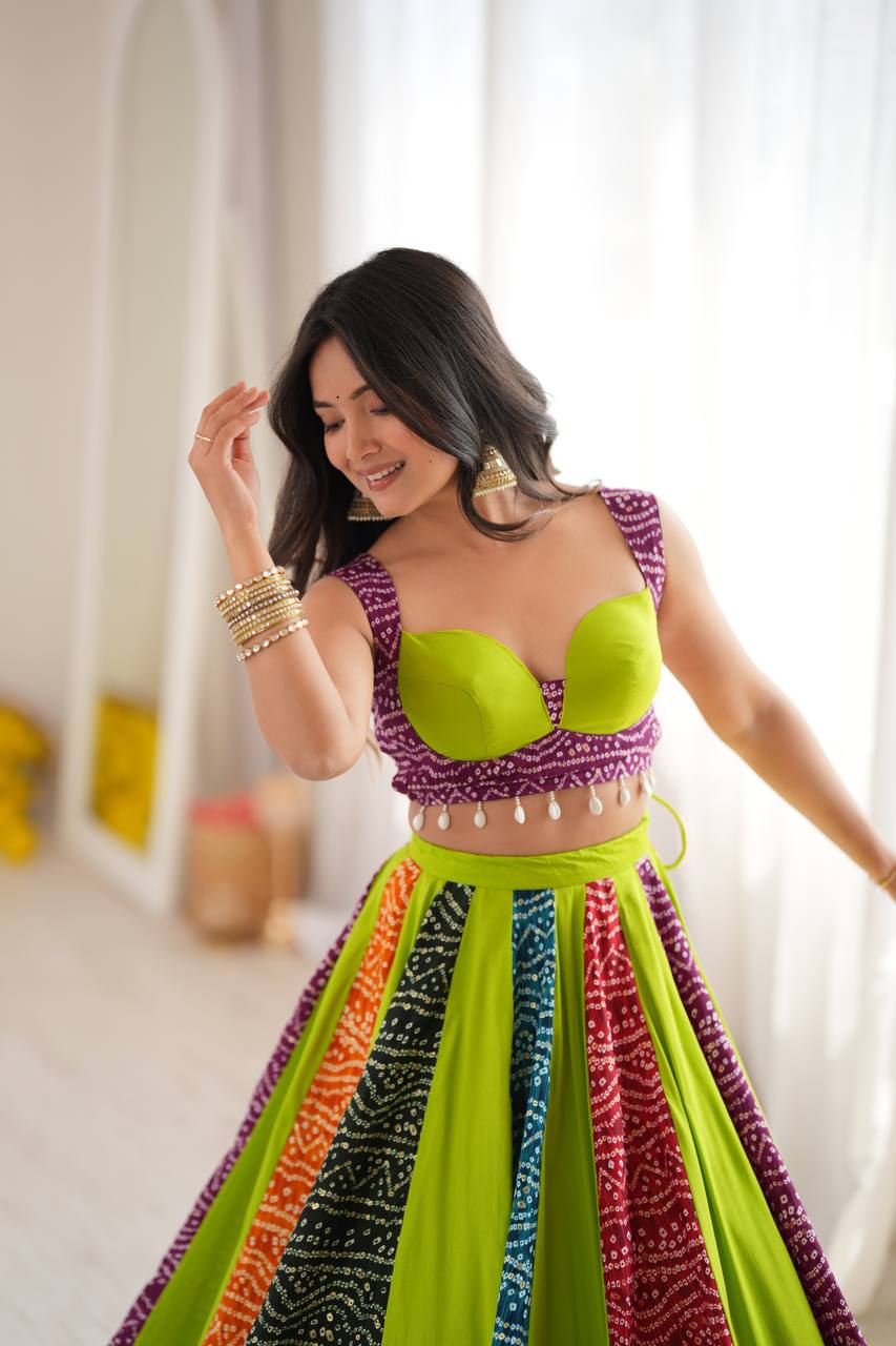 Beautiful Rayon Digital Print Lehenga with Padded Blouse