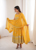 Riddhi Georgette Designer Embroidered Anarkali with Pant & Dupatta