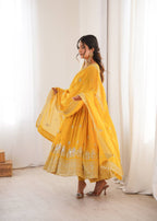 Riddhi Georgette Designer Embroidered Anarkali with Pant & Dupatta
