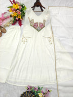 Diya Mal Chanderi Embroidered Kurti with Pant & Fancy Dupatta