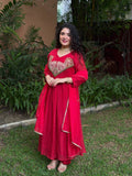 Diya Mal Chanderi Embroidered Kurti with Pant & Fancy Dupatta