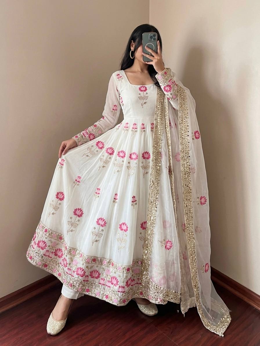 Aarzoo Fendy Silk Sequin Embroidered Bridesmaids Gown Set