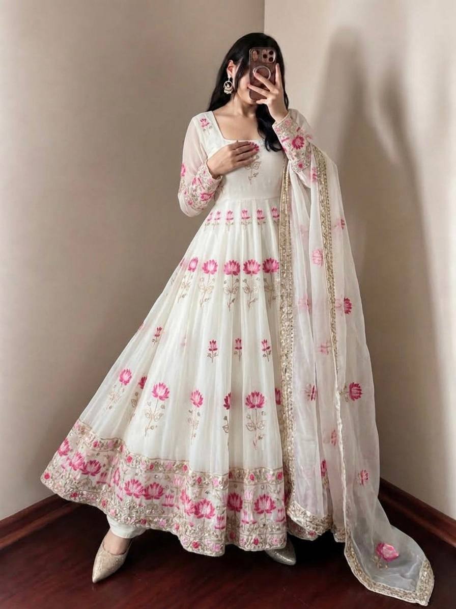 Aarzoo Fendy Silk Sequin Embroidered Bridesmaids Gown Set