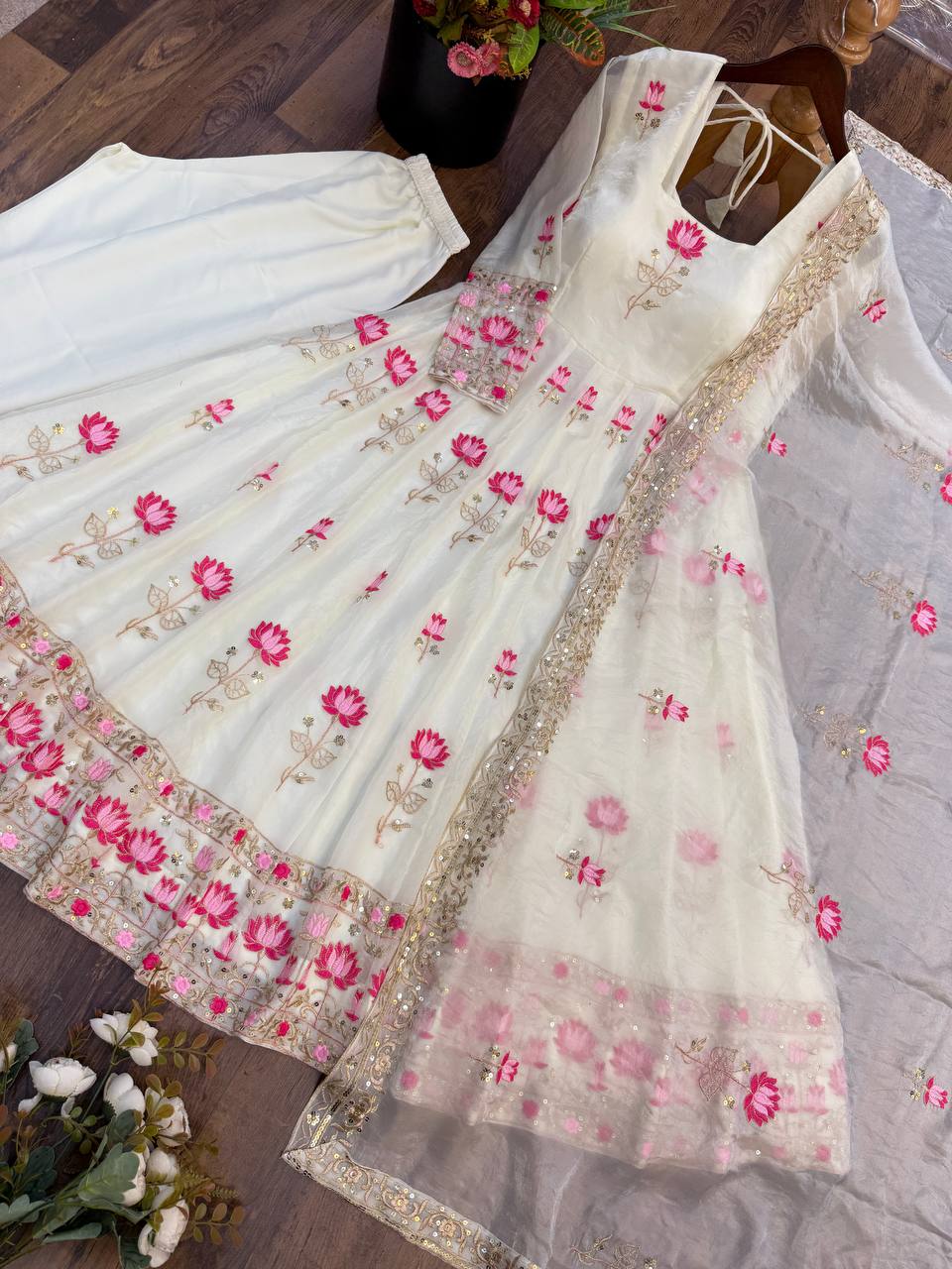 Aarzoo Fendy Silk Sequin Embroidered Bridesmaids Gown Set