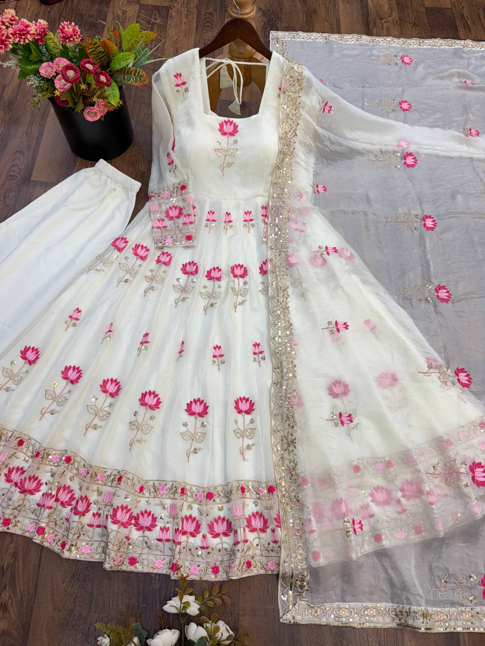 Aarzoo Fendy Silk Sequin Embroidered Bridesmaids Gown Set