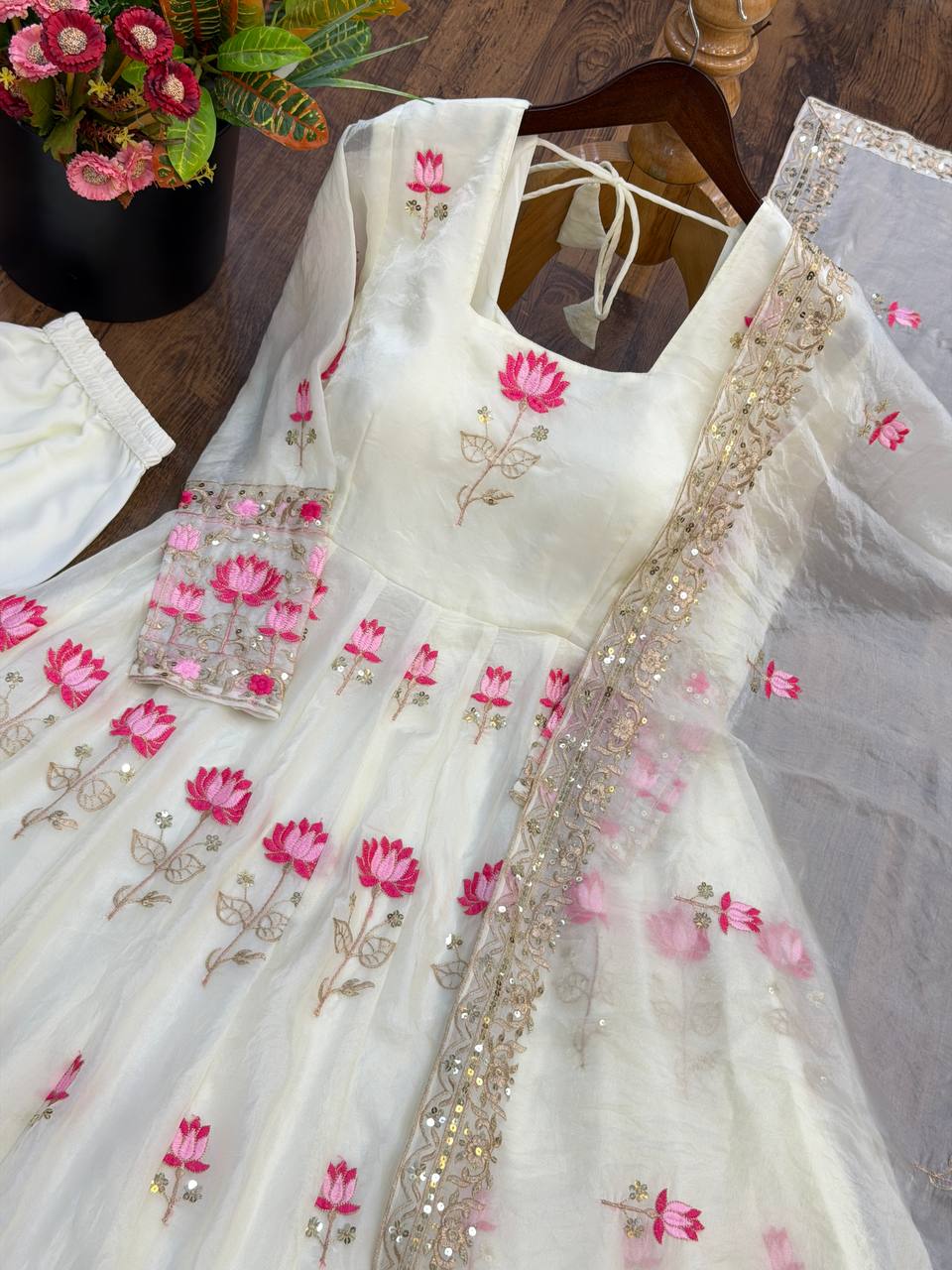 Aarzoo Fendy Silk Sequin Embroidered Bridesmaids Gown Set