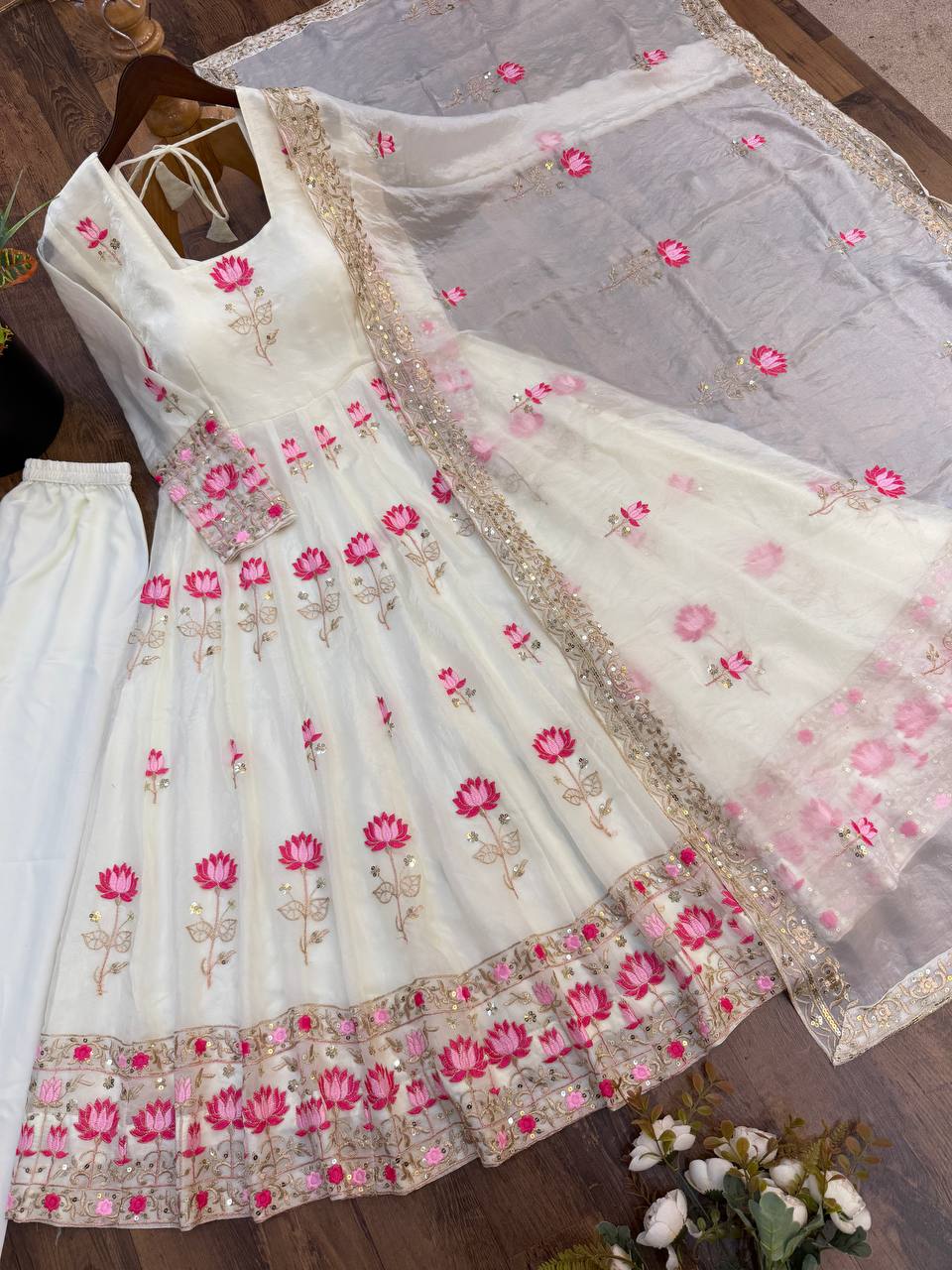 Aarzoo Fendy Silk Sequin Embroidered Bridesmaids Gown Set