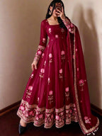 Aarzoo Fendy Silk Sequin Embroidered Bridesmaids Gown Set