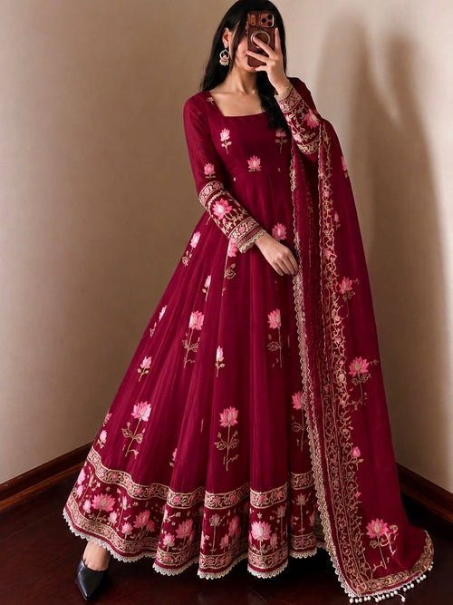 Aarzoo Fendy Silk Sequin Embroidered Bridesmaids Gown Set