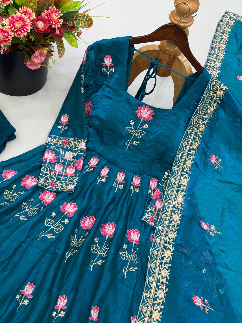 Aarzoo Fendy Silk Sequin Embroidered Bridesmaids Gown Set