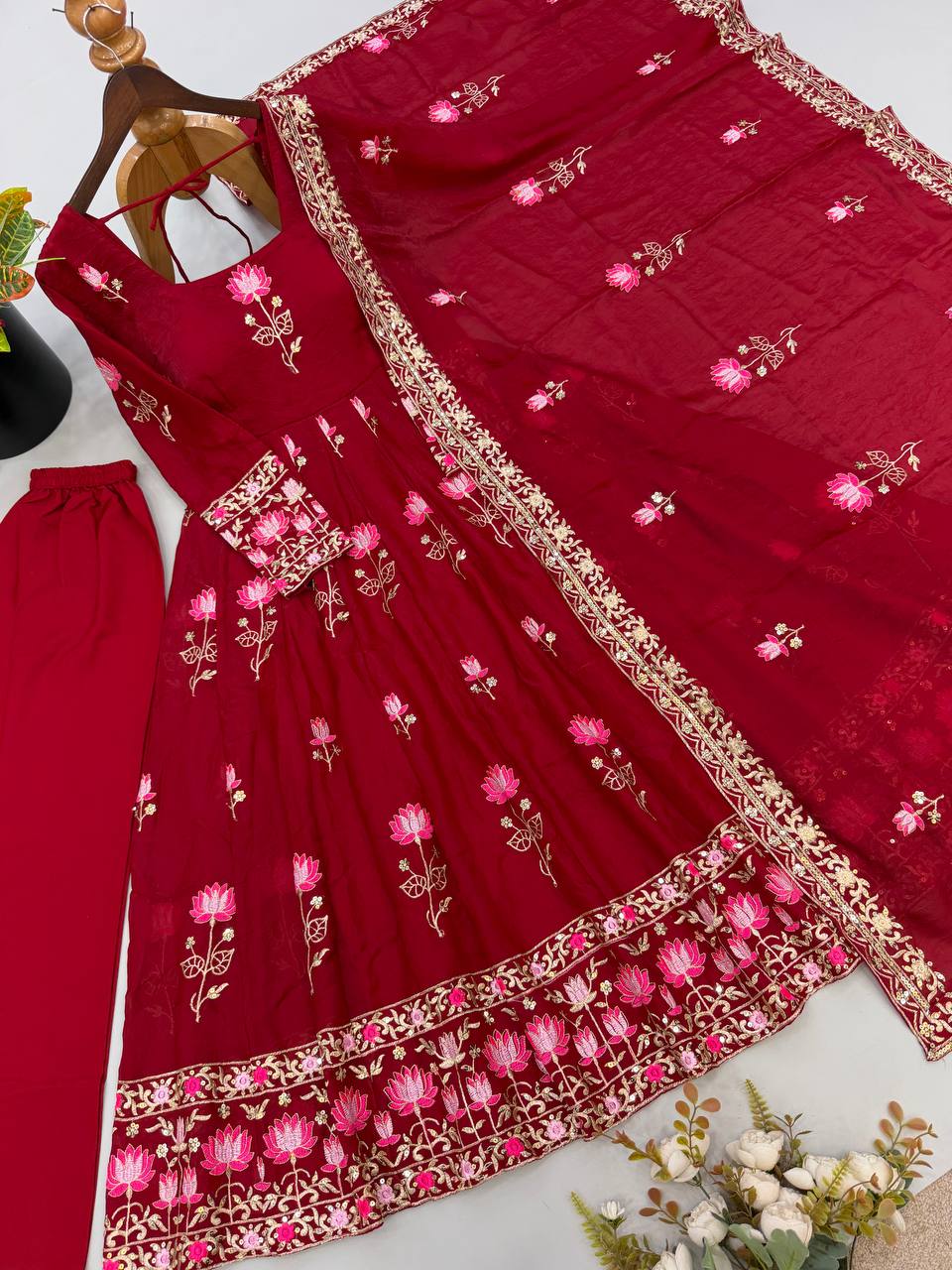 Aarzoo Fendy Silk Sequin Embroidered Bridesmaids Gown Set