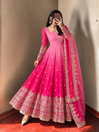 Meher Georgette Sequence Embroidered Anarkali Gown Set