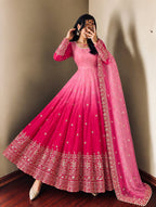 Meher Georgette Sequence Embroidered Anarkali Gown Set