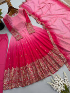 Meher Georgette Sequence Embroidered Anarkali Gown Set