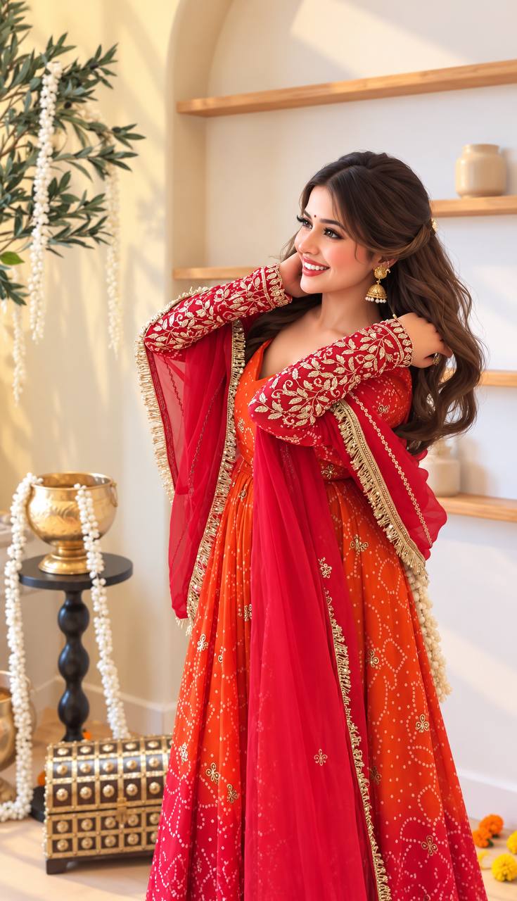 Zarmina Bhandej Georgette Embroidered Sequins Gown Set