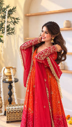 Zarmina Bhandej Georgette Embroidered Sequins Gown Set