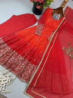 Zarmina Bhandej Georgette Embroidered Sequins Gown Set