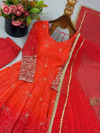 Zarmina Bhandej Georgette Embroidered Sequins Gown Set