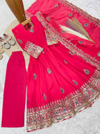 Aaradhya Fendy Silk Sequins Embroidered Child Gown Set with Pant & Dupatta