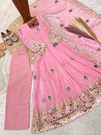 Aaradhya Fendy Silk Sequins Embroidered Child Gown Set with Pant & Dupatta