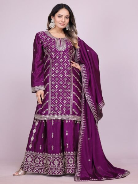 Chinon Ready to Wear Lehenga & Kurti with Coding & Sequins Embroidery Work