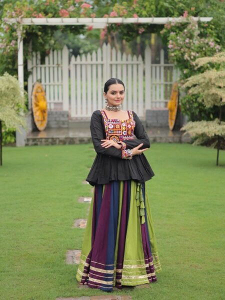Navratri Special Gotta-Patti Lehenga & Kurta with Kutchi Gamthi Work