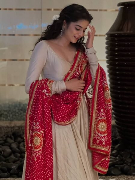 Classic Roman Silk Anarkali Suit with Digital Printed Dupatta