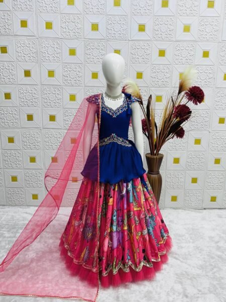 Traditional Chinon with Sequins Embroidery & Dori work Lehenga Choli