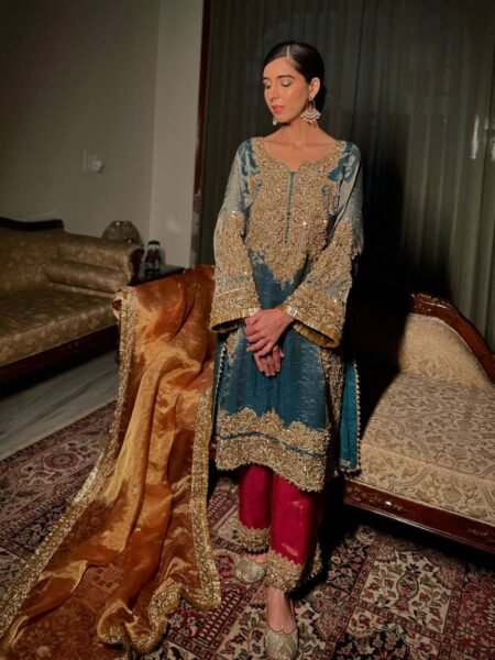 Mahika Premium Frendy Silk Sequins & Zari Embroidered Kurti Pant Set with Dupatta