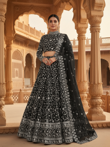 Georgette SparkleWeave Lehenga Set with 5mm Sequins Embroidery