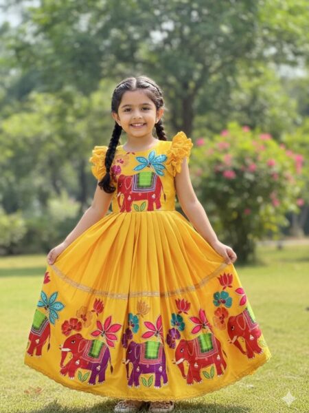 Luxury Soft Chinon Silk With Position Hand Work Fully Stitched Gown