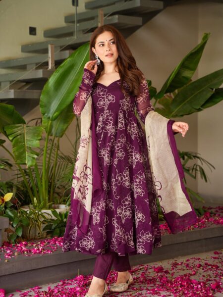 Aristea Floral Organza Suit Set