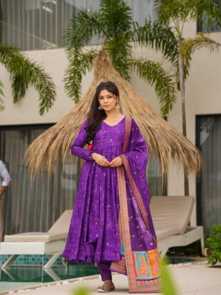 Mridya Silk Anarkali Suit Set with Dupatta