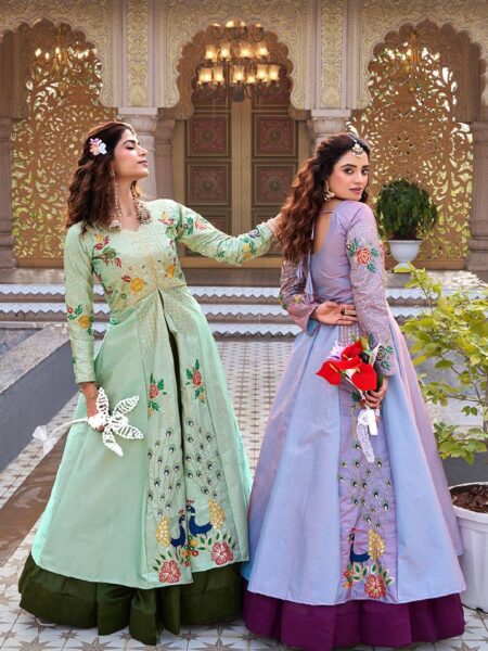 Grand Celebration Pure Vichitra Lehenga with Embroidered Satin Silk Top